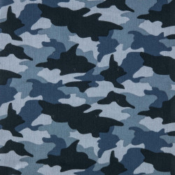 Printed Cotton ARMY Baltic / Blue Tones